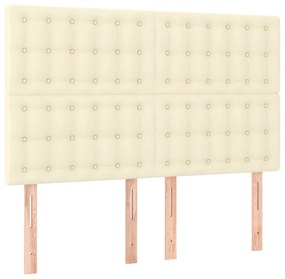 vidaXL Κεφαλάρια Κρεβατιού 4 τεμ. Κρεμ 72x5x78/88 εκ. Συνθετικό Δέρμα