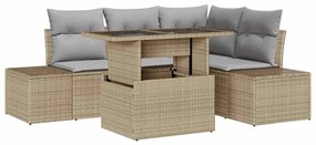 vidaXL Σετ Καναπέ Κήπου 5 pcs μπεζ και ανοιχτό γκρι 100 x 55 x 73 εκ