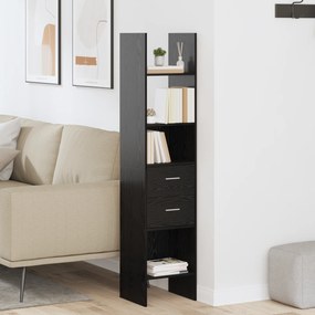 vidaXL Βιβλιοθήκη Μαύρη δρυς 40 x 35 x 180 εκ. Επεξεργασμένο ξύλο