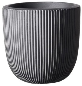 Supergreens Γλάστρα Πήλινη Στρογγυλή ''Stripe'' Γκρι XL 44x44x36,5 εκ.