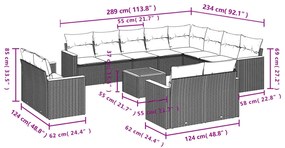 vidaXL Σετ Καναπέ Κήπου 13τεμ Μπεζ Συνθ. Ρατάν με Μαξιλάρια