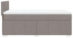 Κρεβάτι Boxspring με Στρώμα Taupe 90x190 εκ.Υφασμάτινο - Μπεζ-Γκρι