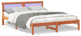 vidaXL Σκελετός Κρεβατιού Καφέ κεριού 140 x 200 cm Ξύλο πεύκου