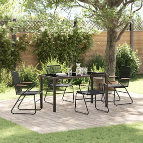 vidaXL Σετ Γευστικού Κήπου  5 Τεμαχίων σε Μαύρο PVC Rattan.