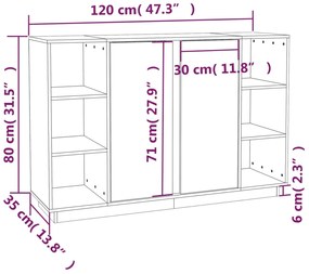 ΜΠΟΥΦΕΣ 120 X 35 X 80 ΕΚ. ΑΠΟ ΜΑΣΙΦ ΞΥΛΟ ΠΕΥΚΟΥ 814499