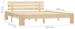 vidaXL Πλαίσιο Κρεβατιού 180 x 200 εκ. από Μασίφ Ξύλο Πεύκου