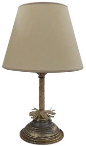 Φωτιστικό Επιτραπέζιο 09-0106 TL-04 Φ25 Ε27 Rope Με Αμπαζούρ Κωνικό H40XΦ25cm Bronze-Beige Heronia Rope, Metal
