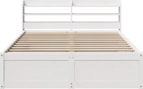 vidaXL Πλαίσιο Κρεβατιού με Κεφαλάρι Λευκό 140 x 190 εκ. Μασίφ Πεύκο