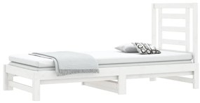 vidaXL Καναπές Κρεβάτι Συρόμενος Λευκός 2x(90x200) εκ. Μασίφ Πεύκο