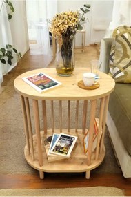 Βοηθητικό Τραπεζάκι Sapphire Δρυς MEFROS 51x36x65