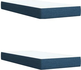 vidaXL Κρεβάτι Boxspring με Στρώμα Μπλε 200x200 εκ. Υφασμάτινο