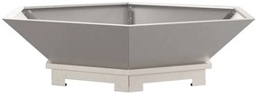 vidaXL Εστία Φωτιάς Εξαγωνική 100x100x28 εκ Ανθεκτικό Ατσάλι