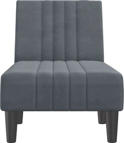 vidaXL Ανάκλιντρο Σκούρο Γκρι Βελούδινο