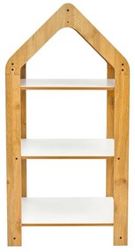 Ραφιέρα Montessori Zoilen I λευκό-φυσικό-ροζ mdf 50x30x100εκ 50x30x100 εκ.
