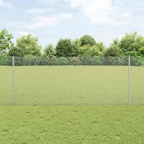 vidaXL Φράχτης με Στήλες. Ασημί 1 x 10 m Ατσάλι