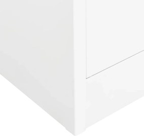 vidaXL Ντουλάπα Γραφείου 90 x 40 x 180 εκ. Λευκή Ατσάλινη