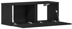 vidaXL Έπιπλα τηλεόρασης Επιτοίχιο 2 pcs Μαύρη δρυς 80 x 30 x 30 εκ