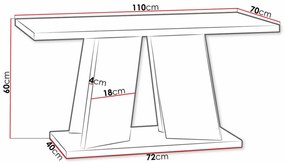 Τραπεζάκι σαλονιού Goodyear 108, Γκρι, Μαύρο, 60x70x110cm, 30 kg, Πλαστικοποιημένη μοριοσανίδα, Γωνιακό | Epipla1.gr