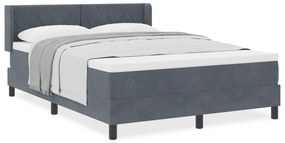 vidaXL Κρεβάτι Box Spring με Στρώμα  Σκούρο Γκρι 160x200 εκ Βελούδο