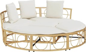 vidaXL Εξωτερική Lounge κρεβάτι χωρίς θόλο Poly Rattan