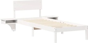 vidaXL Σκελετός Κρεβατιού Λευκό 75 x 190 cm Στερεά ξυλεία πεύκου