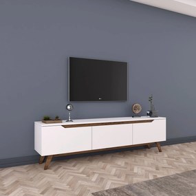 Έπιπλο Τηλεόρασης Λευκό / Καρυδιά DORAS 180x35x48,6