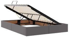 vidaXL Κρεβάτι Αποθήκης με στρώμα Γκρι 140 x 190 cm Τεχνητό δέρμα