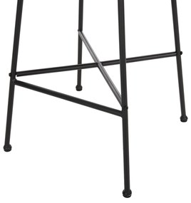 Σκαμπό Μπαρ ALLEGRA C5709.11 Μεταλλικό Μεσαίου Ύψους με Μπεζ Wicker &amp; Μαύρο Μαξιλάρι 46x46x99Υεκ 46x46x99 εκ.