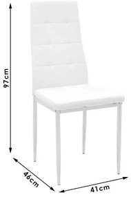 Καρέκλα Cube PU μαύρο-πόδι χρωμίου 4αδα 41x46x97 εκ.