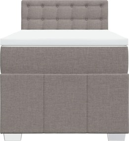 vidaXL Κρεβάτι Boxspring με Στρώμα Taupe 90x200 εκ. Υφασμάτινο