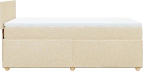 vidaXL Κρεβάτι Boxspring με Στρώμα Κρεμ 100 x 200 εκ. Υφασμάτινο