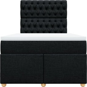 vidaXL Κρεβάτι Boxspring με Στρώμα Μαύρο 120x200 εκ. Υφασμάτινο