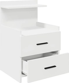 vidaXL Κομοδίνο με 2 Συρτάρια Λευκό 40x36,5x62 εκ.