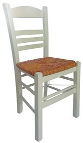 Καρέκλα ΣΙΦΝΟΣ Ξύλο/Ψάθα Άσπρο 41x45x88cm