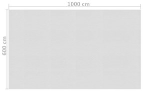 vidaXL Κάλυμμα Πισίνας Ηλιακό Γκρι 1000x600 εκ. από Πολυαιθυλένιο