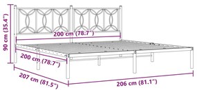 ΠΛΑΙΣΙΟ ΚΡΕΒΑΤΙΟΥ ΜΕ ΚΕΦΑΛΑΡΙ ΛΕΥΚΟ 200 X 200 ΕΚ. ΜΕΤΑΛΛΙΚΟ 376184