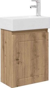 vidaXL Μονάδα μπάνιου με βρύση Artisan Δρυς 45,5 x 25,5 x 84 εκ