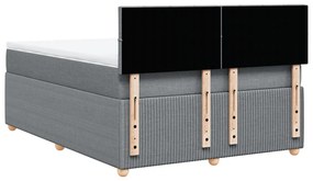 ΚΡΕΒΑΤΙ BOXSPRING ΜΕ ΣΤΡΩΜΑ ΑΝΟΙΧΤΟ ΓΚΡΙ 140X200 ΕΚ. ΥΦΑΣΜΑΤΙΝΟ 3287479