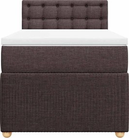 vidaXL Κρεβάτι Boxspring με Στρώμα Σκούρο Καφέ 80x200 εκ. Υφασμάτινο