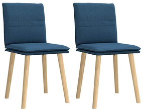 vidaXL Καρέκλες Τραπεζαρίας 2 τεμ. Μπλε Υφασμάτινες
