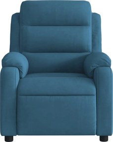 vidaXL Πολυθρόνα Μασάζ Ανακλινόμενη Μπλε Βελούδινη