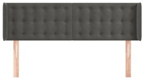 vidaXL Κεφαλάρι με Πτερύγια Σκούρο Γκρι 147x16x78/88 εκ. Βελούδινο