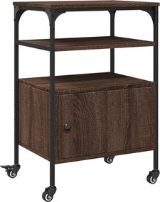 vidaXL Βάση Εκτυπωτή 3 Επιπέδων Καφέ Δρυς 50x40x76 εκ Επεξ. Ξύλο
