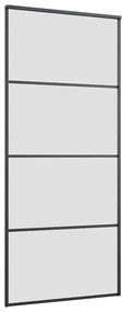 vidaXL Συρόμενη Πόρτα με Μηχανισμό Μαύρο 90x205 εκ. Γυαλί ESG