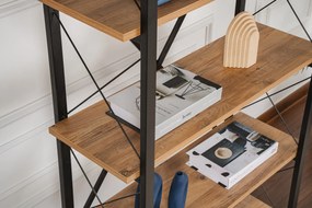 Βιβλιοθήκη Πεύκο Atlantic / Μαύρο ELYSIAN 90x33,5x180