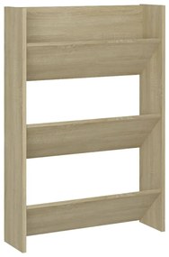vidaXL Παπουτσοθήκες Τοίχου 2 τεμ. Sonoma Δρυς 60x18x90εκ. Μοριοσανίδα