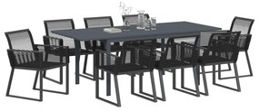 vidaXL Σετ Τραπεζαρίας Κήπου 9 Τεμαχίων Μαύρο Πολυ Ρατάν
