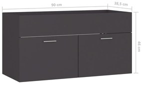 Ντουλάπι Νιπτήρα Γκρι 90 x 38,5 x 46 εκ. από Μοριοσανίδα - Γκρι