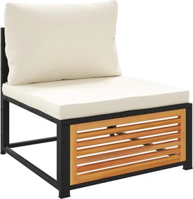 vidaXL Καναπές Κήπου Χωρίς Μπράτσα Μασίφ Ακακία με Μαξιλάρια