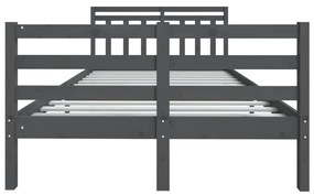 vidaXL Πλαίσιο Κρεβατιού Γκρι 120x190 εκ. Μασίφ Ξύλο Small Double